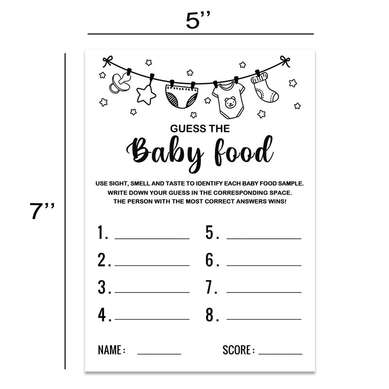 Misaidou Baby Shower Game, Guess the Baby Food Baby Shower Game, Gender Reveal Party Supplies, Baby Shower Decorations, Baby Shower Party Games Supplies & Activities, 30 Game Cards Included - Image 2